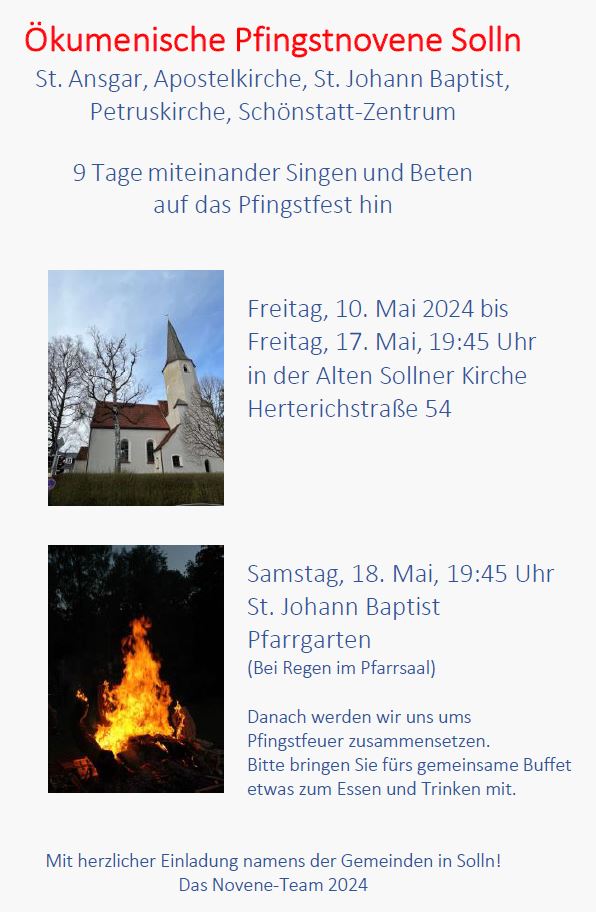 Ökumenische Pfingstnovene Evangelische Kirche Solln